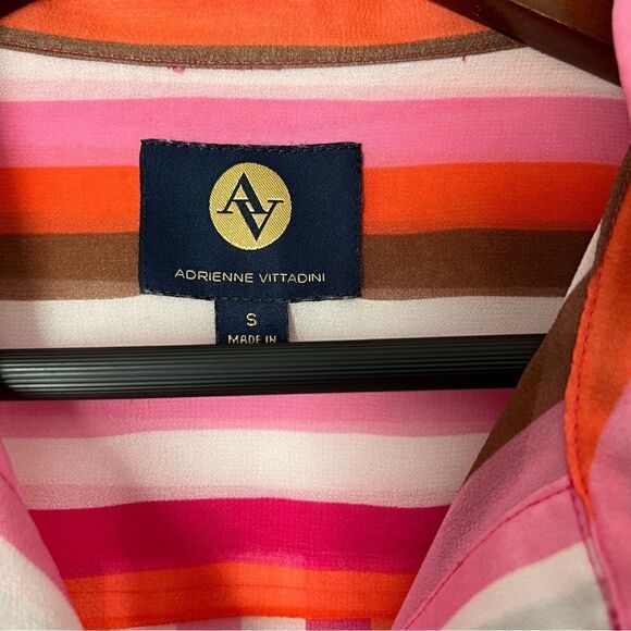 Adrienne Vittadini Sheer Long Sleeve Stripe Top - Picture 4 of 7